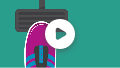 Thumbnail for the MOA video with the image of a foot pressing on a car’s brake pedal to represent the gas/brake MOA analogy and how NOURIANZ works to treat “off” time.